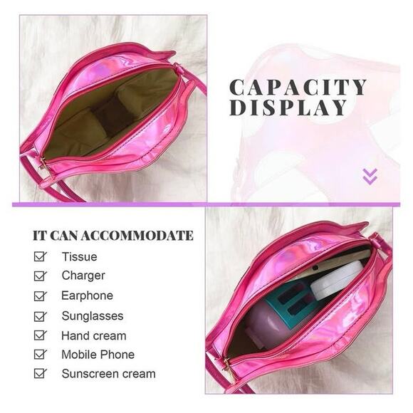 Shroomaroonies Psychedelic Pink MUSHROOM HANDBAG Purse 12x10 Crossbody Shoulder! - Picture 7 of 10